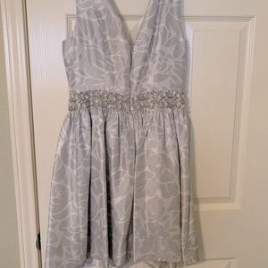 Maria Bianca Nero silver cocktail dress small. Figure flattering & stunning!